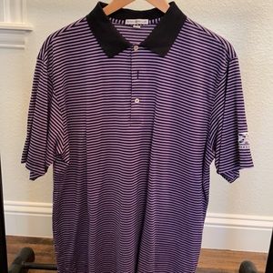 Peter Millar - Men’s Purple & Black striped polo shirt - Size L